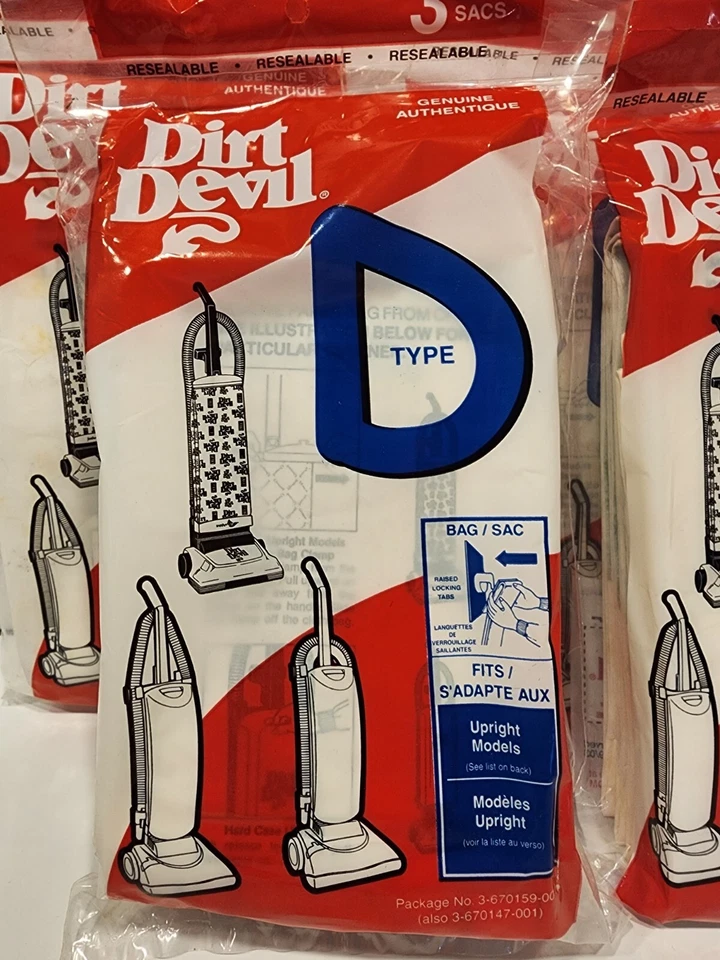 Dirt Devil Vacuum Bag Replacement Type D   5 x 3 = 15 Bags New/Sealed - Image 2 of 3