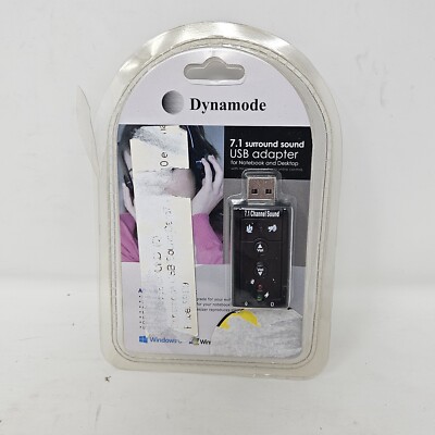 DYNAMODE Virtual 7.1 Surround Sound USB Adapter, Black (USB-SOUND7)