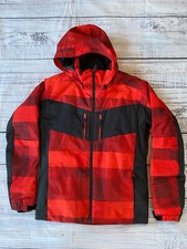 Rossignol Girls Ski Snowboard Red/Black Jacket Parka Size 16 Hood