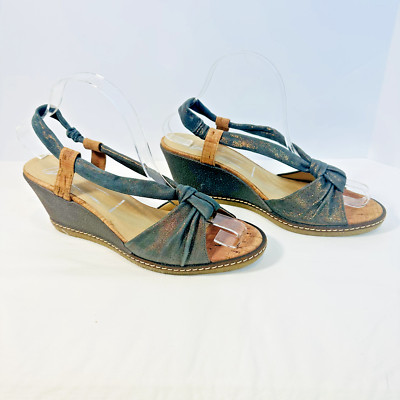 Donald J. Pliner Pola-60SF Slingback  Open Toe Women Wedge Sandals  SZ 8.5M