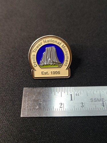 Devils Tower National Monument Est. 1906 Wyoming Enamel Lapel Pin Souvenir - Picture 3 of 4