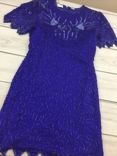 VTG Laurence Kazar New York Beaded Short Sleeve Evening Dress Size MP Flaws