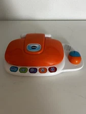 VTech Tote and Go Laptop Orange Preschool Toddler Learning Games !Tested Works!!