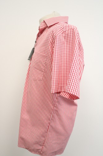 Camisa hombre Olymp Luxor Modern Fit roja blanca manga corta talla 40 nueva - Imagen 2 de 3