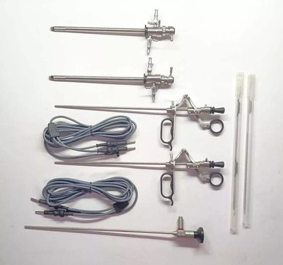 9pc Laparoscopic Working Element Bipolar Passive Double Stem 26FR Set with Scope