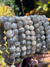 Labradorite Round Beaded Bracelet Natural Crystal Gemstone Stretchy Bracelet
