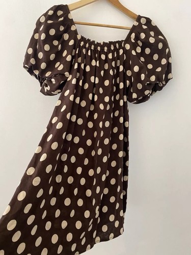 SEED Heritage Brown Linen Tie Back Mini Dress - Picture 3 of 9