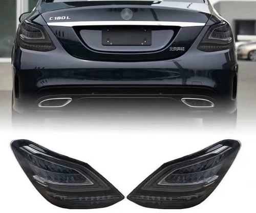 2X Smoked Black LED Tail Lights For Mercedes Benz 2007-2021 W204 C200 C250 C300 - Picture 1 of 7