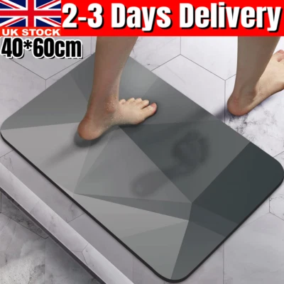 Absorbent Diatomaceous Earth Bath Stone Mat Non Slip Bathroom Shower Durable HOT