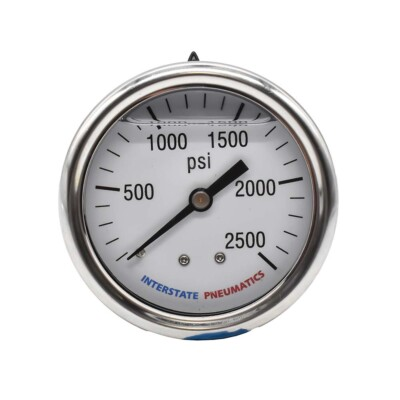 #ad Oil Filled Pressure Gauge 2500 PSI 2 1 2quot; Dial 1 4quot; NPT Rear Mount G7122 2500 $13.70