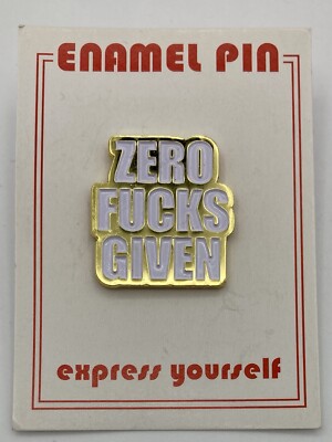 Hard Enamel Zero F's Given Pin Punk Rock Leather Jacket Lapel Fashion Accessory