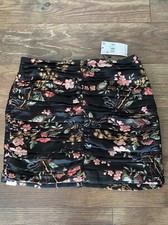 NWT Mango MNG RUCHED Asian Oriental PRINT Short SKIRT NEW M29