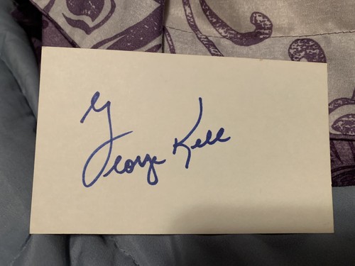 2 George Kell autographed index cards. MLB HOF 1983. - Picture 2 of 2