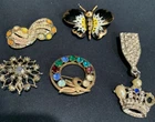 Unique Vintage Costume Jewelry – Pins – 5- Sparkle N Fun