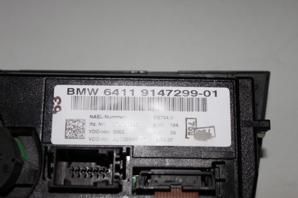 OEM 2007-2008 BMW E90 328i 330i 335i Climate Control Panel/Switch 64119147299 - Image 4 of 4