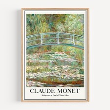 Claude Monet - The Water Lily Pond French 1899 Exhibition Art Poster Print.