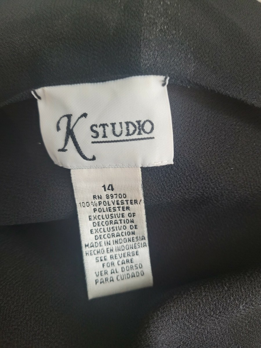 Blouse K Studio - Taille 14 - Sans Manches En Polyester Noir | Pour Soirée Ou Occasion Spéciale