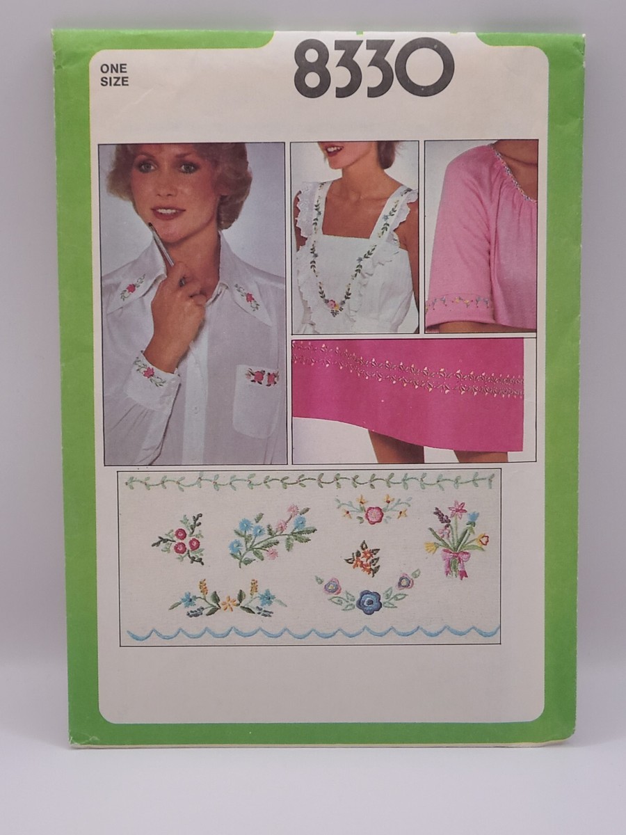 SIMPLICITY EMBROIDERY DESIGN TRANSFERS 8330 UNCUT VTG 1977 | eBay