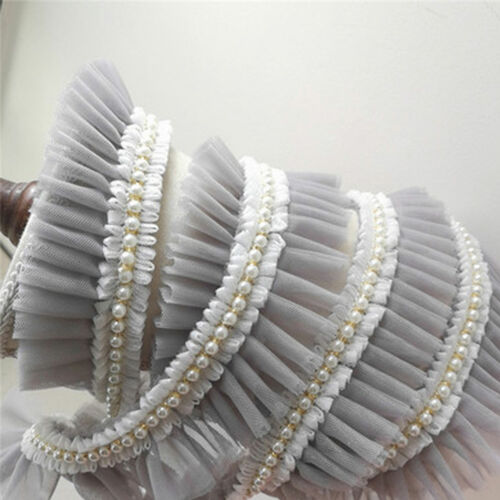 Encaje Con Flecos De Perlas Con Pliegues Por Yarda Para Disfraces De Danza - Imagen 12 de 19