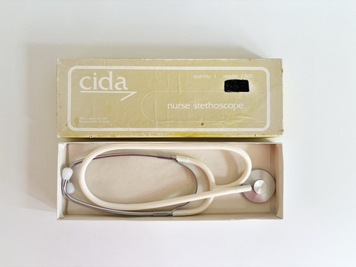 Vintage Cida Nurse Stethoscope White C500 Made In Japan with Box