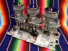 SBC Triple Deuce 3X2 Tri Power manifold with Holley 94s for Small Block Chevy