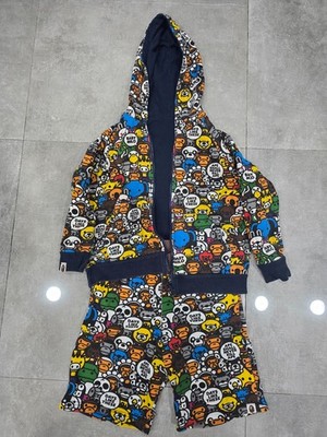 A BATHING APE KIDS BABY MILO Size US 7-8 (5 6Y:125 135 cm) Hoodie + Shorts Set 