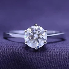 3.00 Carat DEF VS Round Solitaire Platinum Lab Grown Diamond Ring IGI Certified
