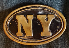 Vintage Civil War Union NY Belt Buckel Brass with Lead Back Reproduction