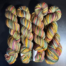 VTG KOIGU KPPPM YARN - 4 Skeins Jewel Tone Autumn Rainbow 175 Yds 100 Merino