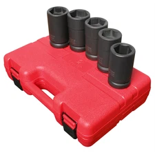 Sunex 5626 5 Piece 1" Drive Combination Budd Wheel Impact Socket Set