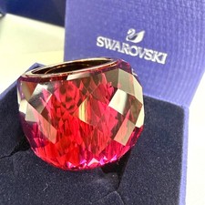 Swarovski NIRVANA Cocktail Ring Red Crystal Rose Gold Tone Size 55 N New in Box