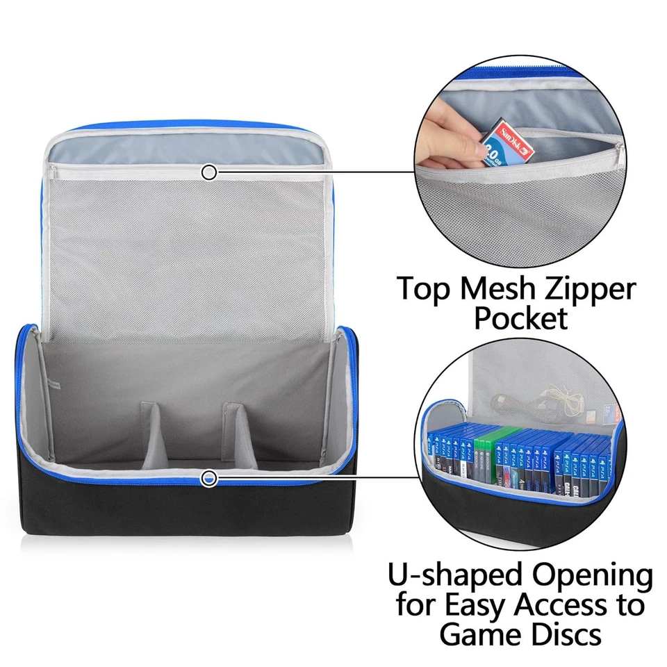 Estuche de almacenamiento de disco de juego bolsa de viaje para 24 estuches de juego organizador de nailon a prueba de golpes Foto 2 de 4
