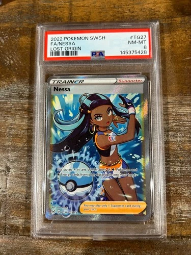 POKEMON 2022 Lost Origin Full Art Trainer NESSA #TG27 PSA 8 RARE