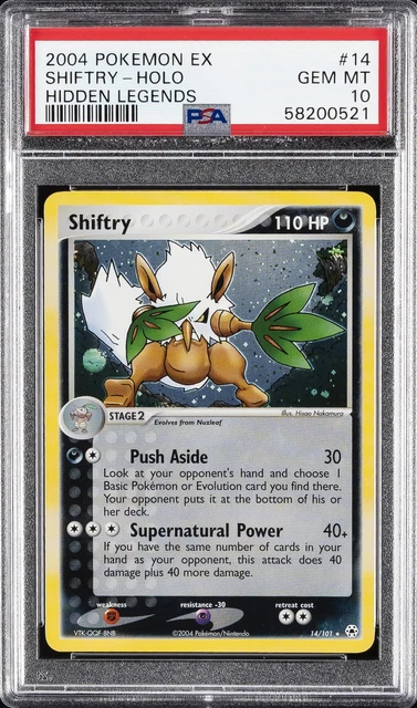 2004 POKEMON EX HIDDEN LEGENDS #14 SHIFTRY-HOLO PSA 10