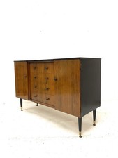 Vintage Retro Mid Century 1960s Danish Era Modernist Walnut Sideboard Cabinet