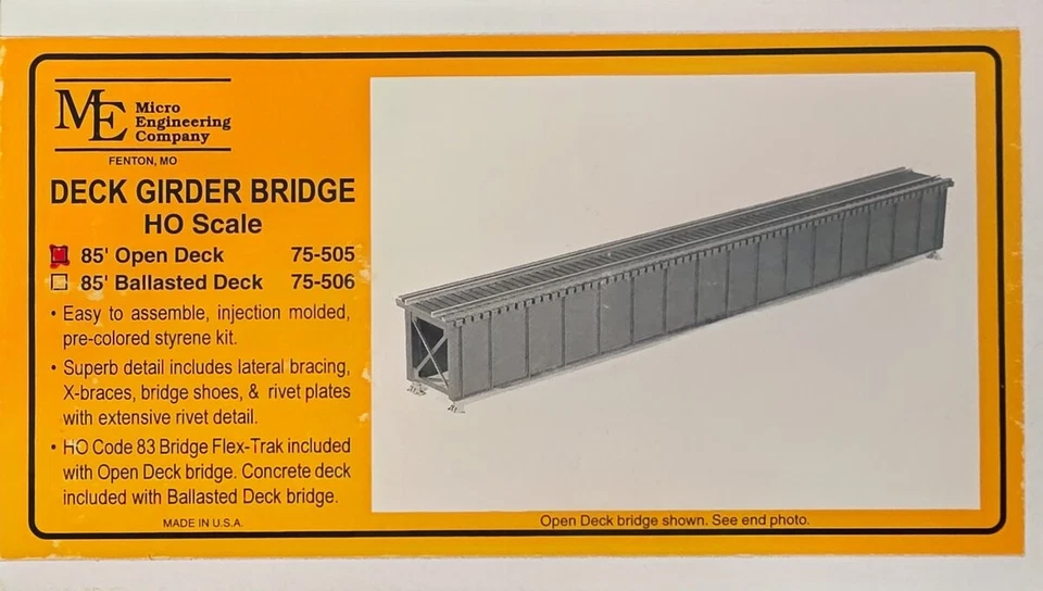Micro Engineering 75-505 HO 85' Open Deck Girder Bridge - Image 2 of 3