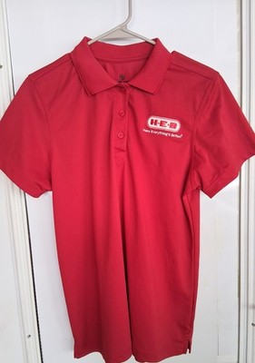 NWOT HEB Women's Red Employee Polo Shirt Size Large