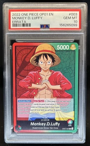 2022 One Piece Romance Dawn Monkey.D.Luffy Leader #OP01-003 PSA 10 GEM MINT