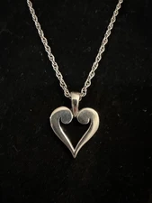 James Avery Harmony Heart Charm Necklace Sterling Silver 18” Chain Retired Rare