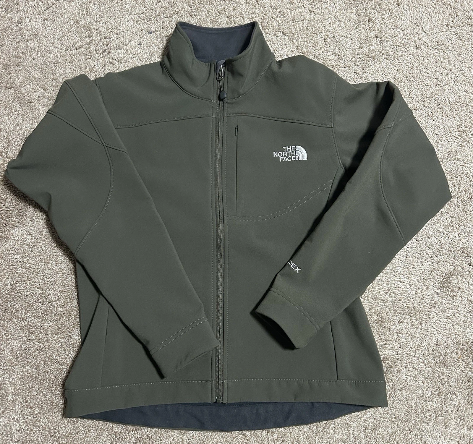 The North Face Apex Soft Shell Jacket Green Full Zip Men’s Medium Outdoor