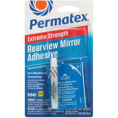 Permatex 81840 Professional Strength Extreme Rearview Mirror Adhesive Glue KIT