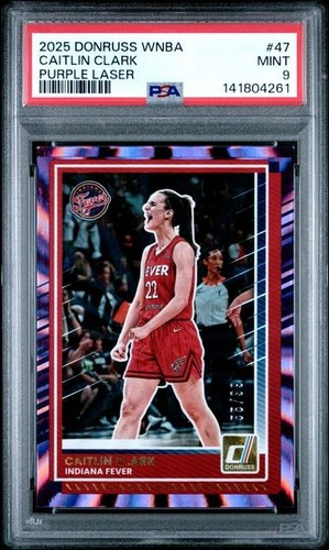 2025 Donruss WNBA Caitlin Clark #47 Purple Laser /99 PSA 9