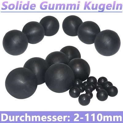 Solide Gummi Kugeln Bouncy Ball Schwarz Rund Gummikugeln Ventilkugeln 2mm-110mm - Bild 1 von 4