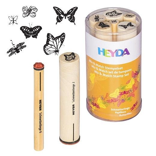 Heyda Peg Stamps Set - 6pcs Butterflies #88443