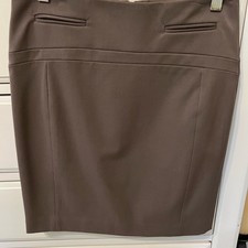 Y2K Express Neutral Brown Pencil Skirt Size 2 Office Siren Style Corpcore Office