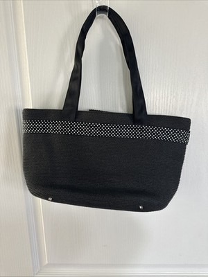 Women s Talbots Purse Black White Polkadot Handles