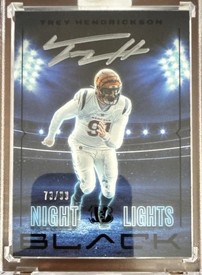 Panini 2024 Black Trey Hendrickson Night Lights Hard Signed Auto /99 Bengals