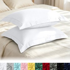 500 Thread Count Egyptian Cotton Pillow Shams Set of 2, Envelope Closure, S/Q/K