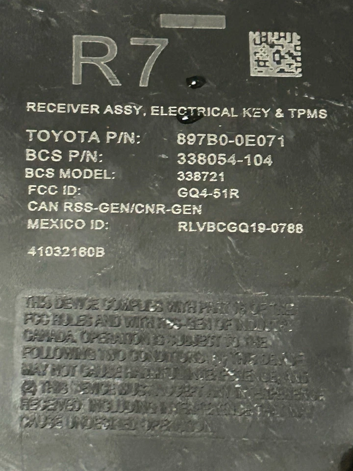 2022 Toyota Highlander fits 20-22TPMS control module computer897B0-0E071 - Image 2 of 4