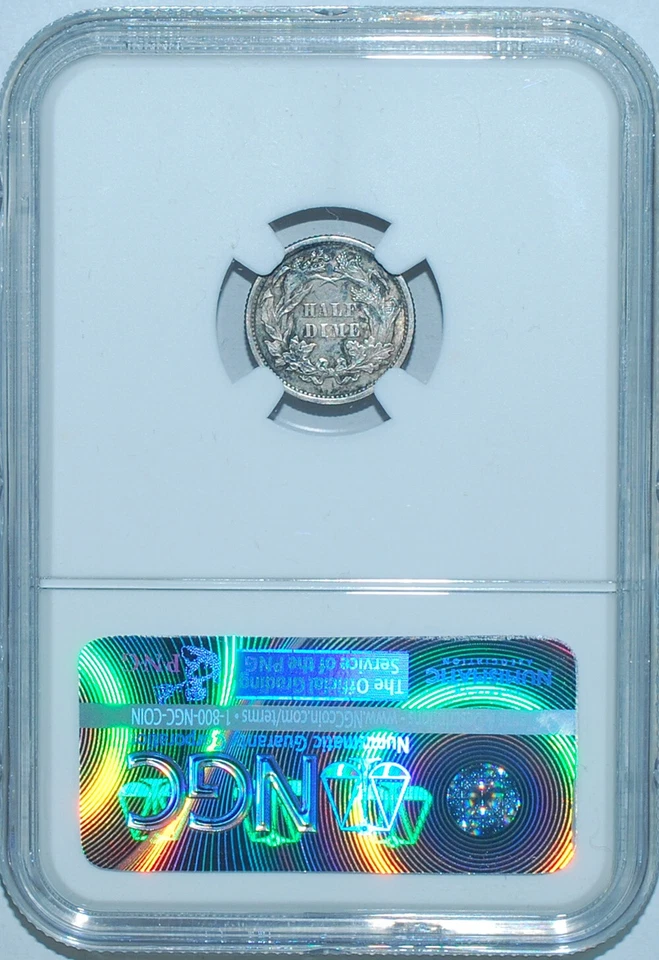 1870 NGC MS61 Liberty Seated Half Dime - Image 2 of 2